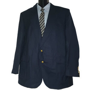Wentworth Men’s Blue Gold Button Classic Style Blazer Jacket Size 46L M014D